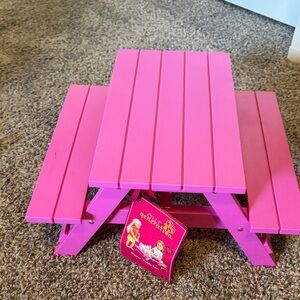 Pink Doll Picnic Table